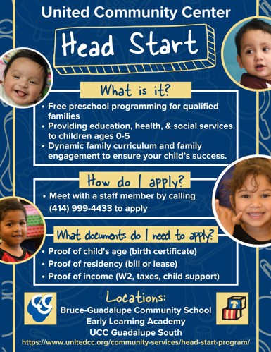 Poster of Head Start flier with photos of babies