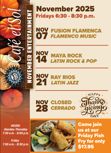 November La Pena Schedule
